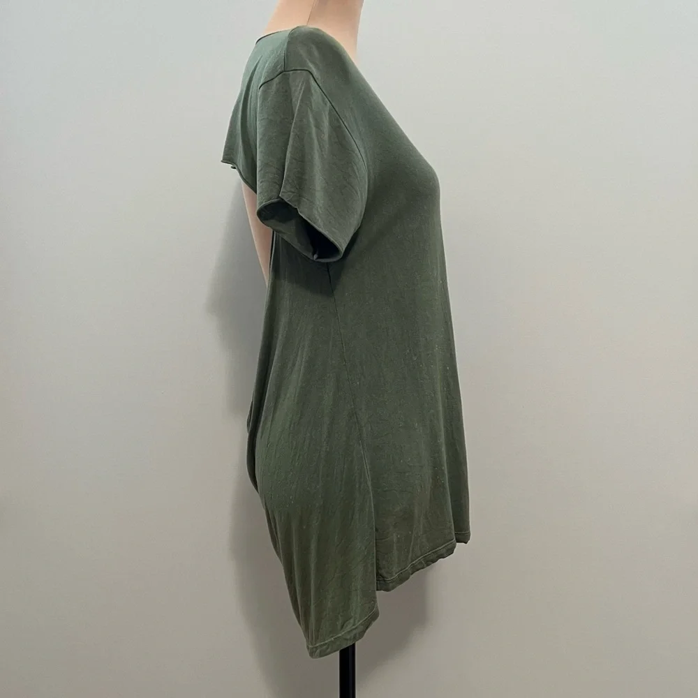3/$30 AE Don’t Ask Why Drapey Open Back Tee Green One Size Distressed T-Shirt - Picture 8 of 14